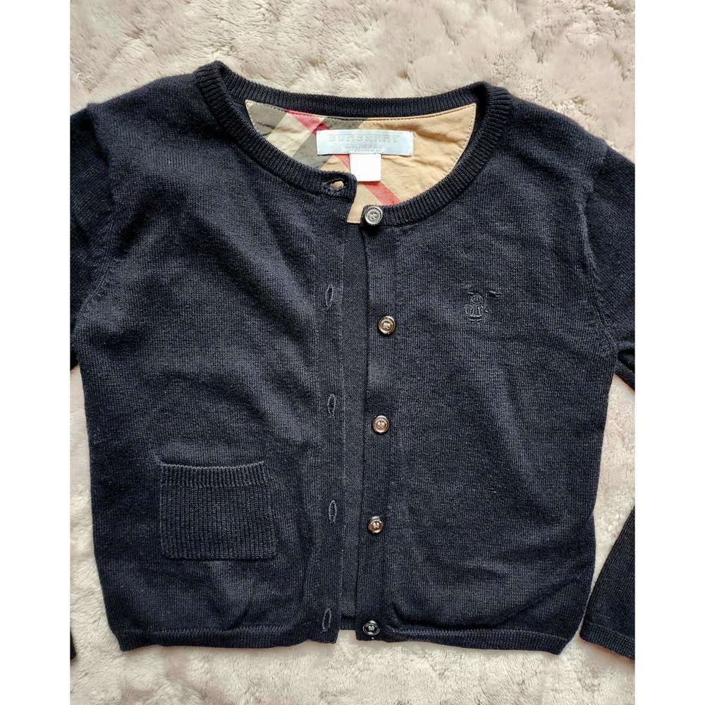 Burberry Toddler Black Cotton Cardigan Sweater Size 3Y Kids Unisex